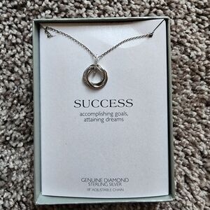 Diamond Intertwining Circle "Success" Necklace